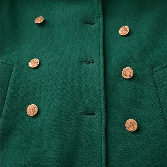 F26 J. Crew Majestic Pea Coat in Dublin Green - Picture 7 of 8